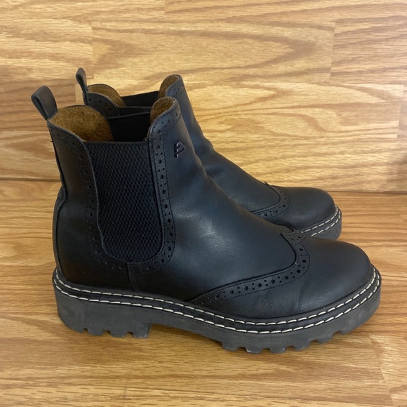 Bull Boxer Payton Slip On Chelsea Ankle Boots Women’s Size 7 M Black Wingtip - Picture 6 of 12